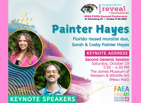 an image of a poster with two people in front of a pink background